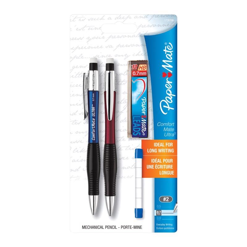 Paper Mate Comfortmate Ultra 0.7mm Mechanical Pencil Starter Set, 6-Packs of 2, 12 Total Pencils - Image 1